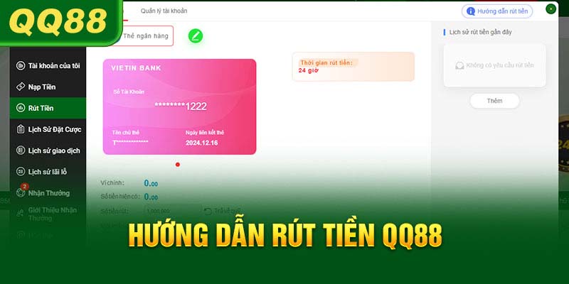 Thao tác rút tiền QQ88 cơ bản nhất cho tân thủ